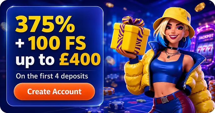 SpinСity 375%  up to £400 + 100 FS